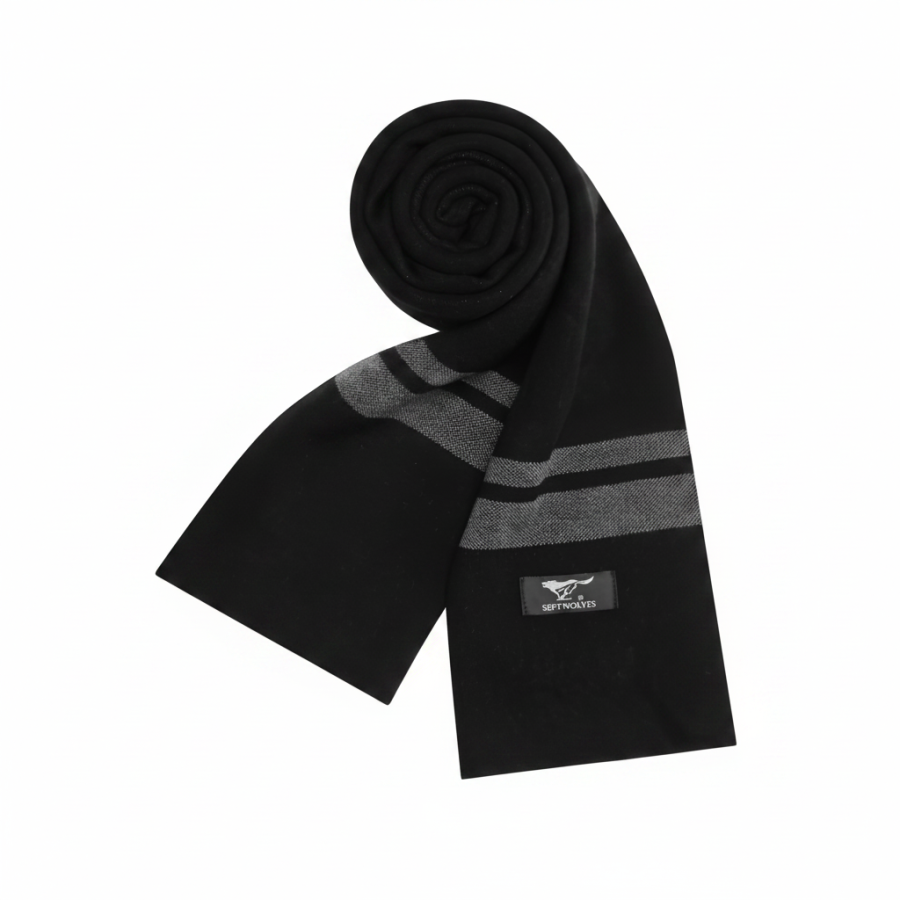 SEPTWOLVES SEPTWOLVES Wool Blend Knit Scarves Unisex Black Gray
