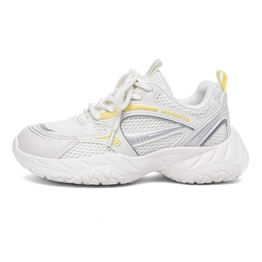 Warrior Cushioning Abrasion Resistant Slip Resistant Chunky Sneakers Women's Beige Gray Yellow