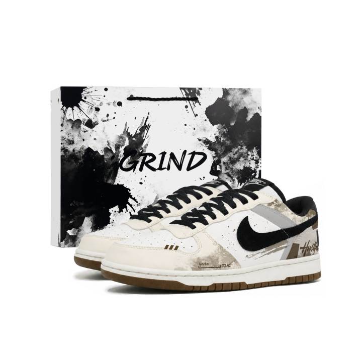Nike Nike Big Slip Resistant Abrasion Resistant Low top Skateboard Shoes Men's Beige Gray