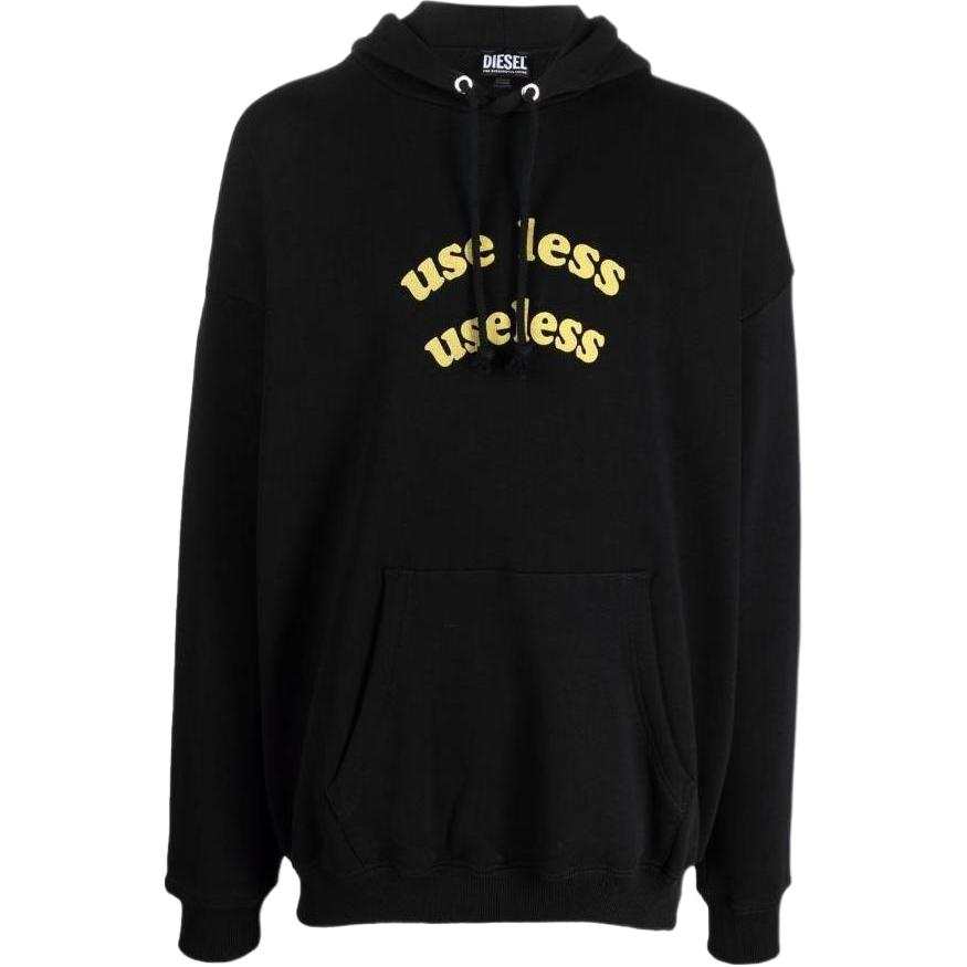 DIESEL Sweatshirts Men's Black Hooded Non Detachable Moderate