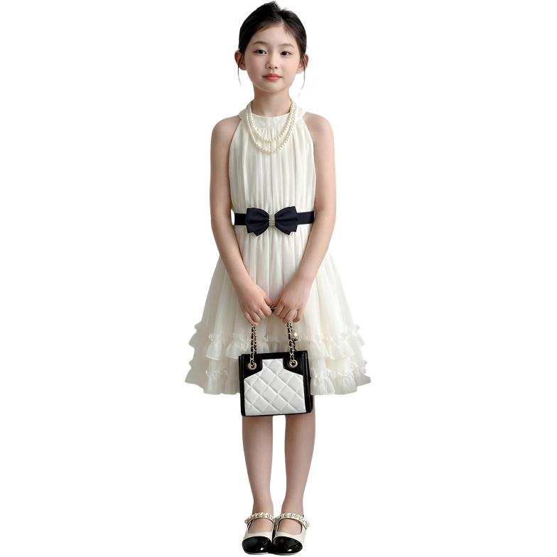TNTX Kids Dresses Halter Thin Midi Dress Non Stretch