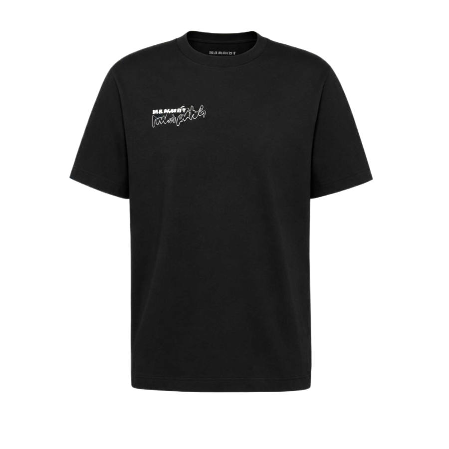 MAMMUT Base T Shirts Men's Black/Black Crew Neck Moderate