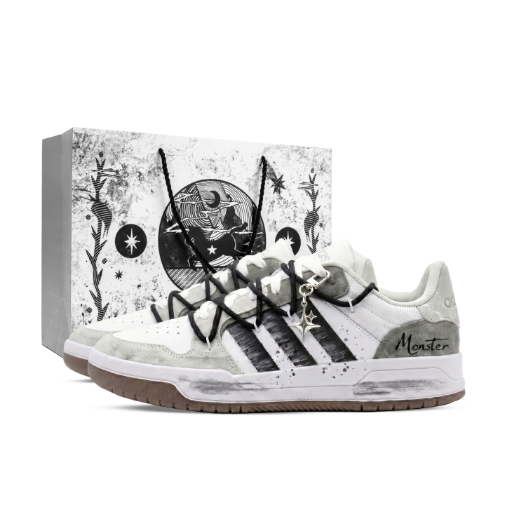 Adidas Adidas ENTRAP Ink Rain Clouds, Monster Lab Low top Skateboard Shoes Unisex Black White Silver