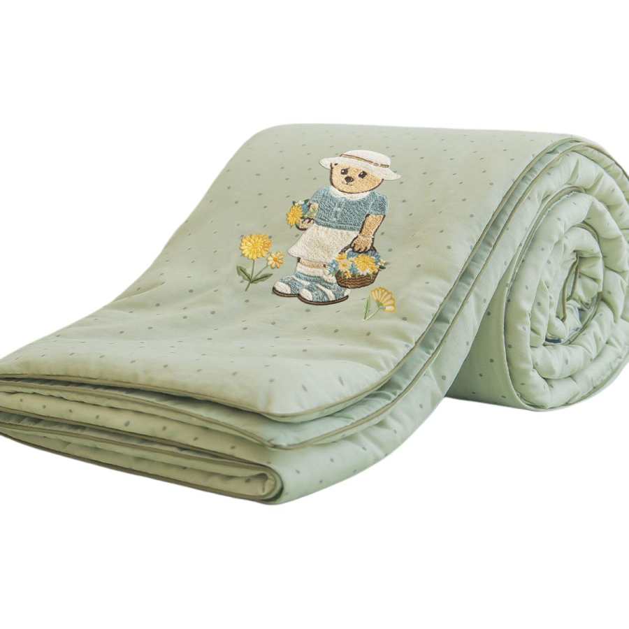 Teenie Weenie Bear Summer 100% Cotton Towel Embroidered Double Gauze Summer Cooling Quilt