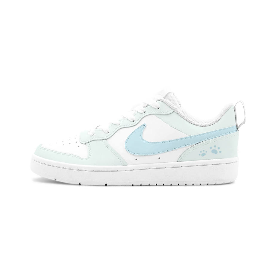 Nike Nike Court Borough HEY Ice Blue Cat Paw Low top Kids' Skateboarding Shoes Blue Green Unisex