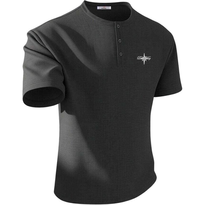 DEERWAY T Shirts Unisex Henry Collar Moderate Straight Fit