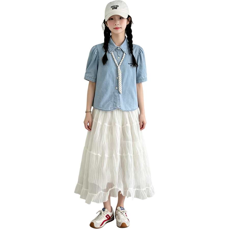 YALU Grade School Two Piece Skirt Sets Lapel Thin Short Skirt