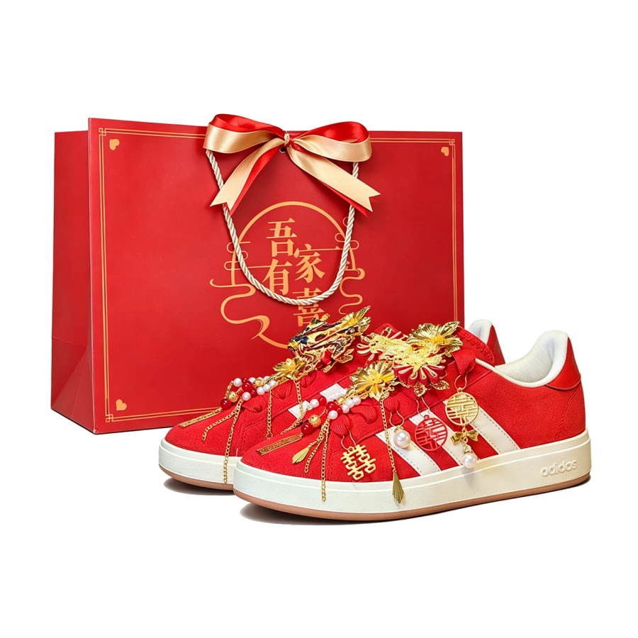 Adidas Adidas Grand Court Base 00s Wedding Shoes Low top Skateboard Shoes Unisex Red