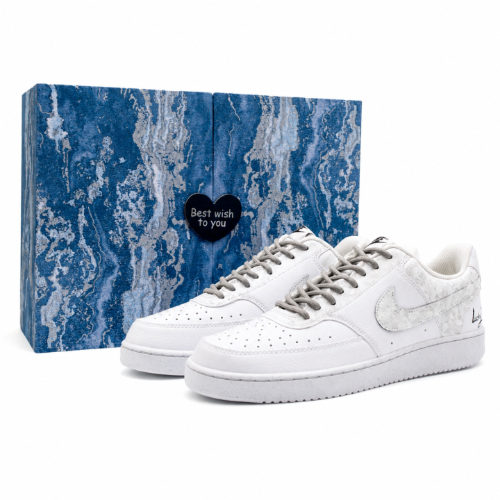 Nike Nike Court Vision 1 Daylight Shimmer Blue Box Low top Skateboard Shoes Unisex Gray