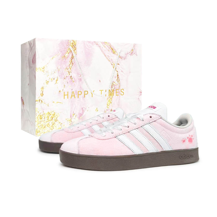 Adidas Adidas VL COURT 2.0 Powdered Claw Milk Cake Suede Slip Resistant Abrasion Resistant Low top Skateboard Shoes Unisex
