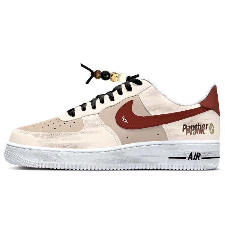 Nike Nike Air Force 1 Leather Cushioning Abrasion Resistant Low top Skateboard Shoes Unisex Ecru
