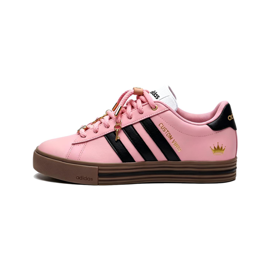 Adidas Adidas Daily 4.0 Black Millennial Pink Synthetic Leather Slip Resistant Abrasion Resistant Low top Skateboard Shoes