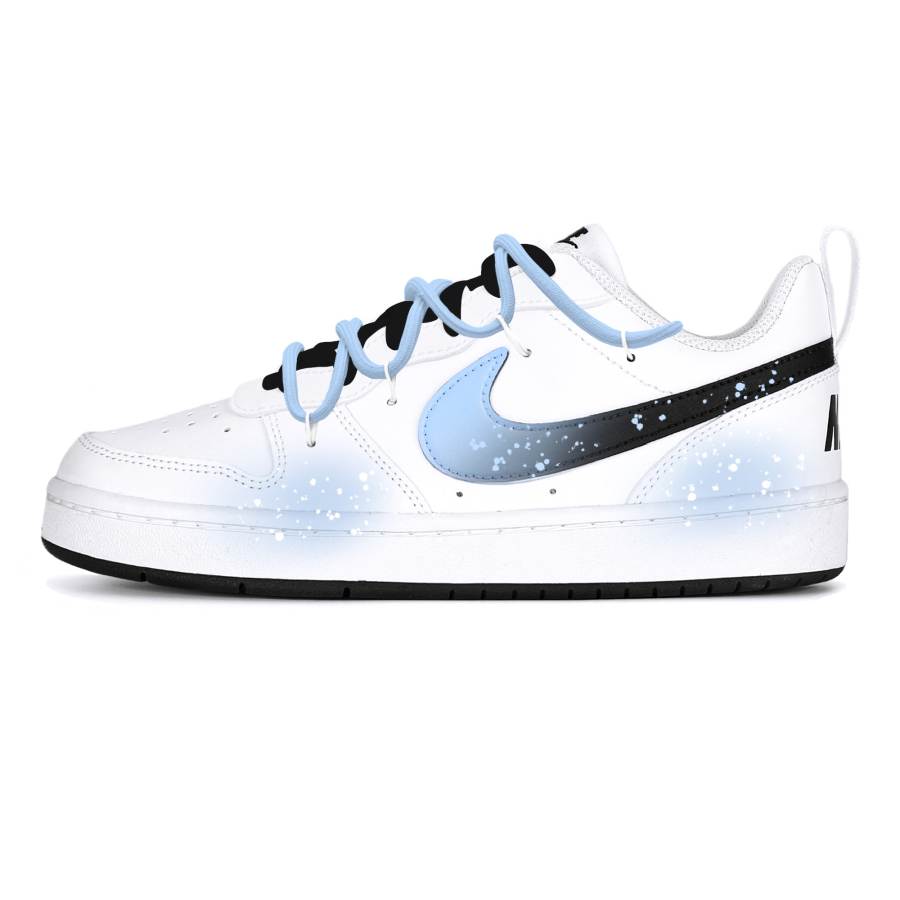Nike Nike Court Borough Mist Landscape Snow Cushioning Low top Kids' Skateboarding Shoes Light Blue Teenagers
