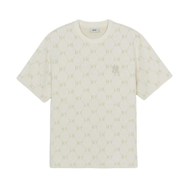 MLB T Shirts Unisex New York Yankees/Ivory Crew Neck Moderate