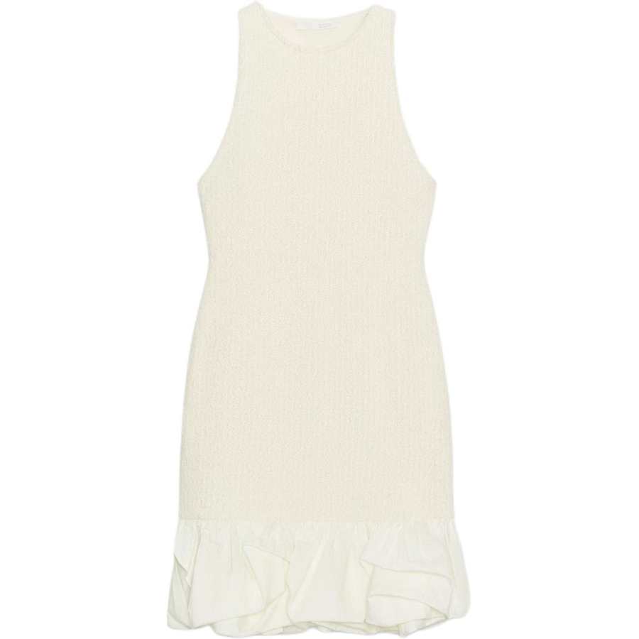 ZARA 520 Sleeveless Dresses Women's White Crew Neck Moderate