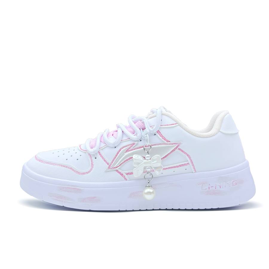 Li-Ning Li Ning Floating Boat Coverage Cushioning Abrasion Resistant Low top Skateboard Shoes Women's White