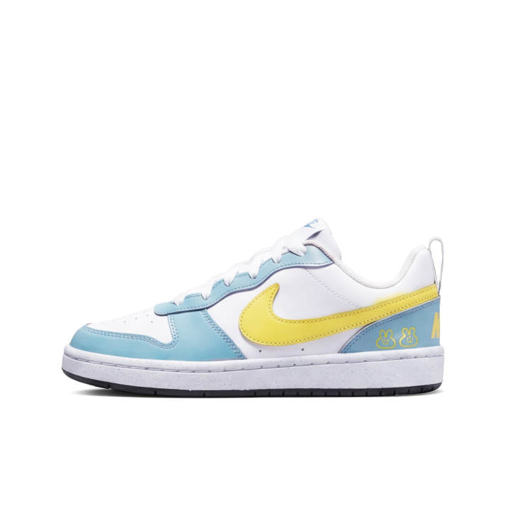 Nike Nike Court Burrow Light Blue Bunny Synthetic Leather Low top Kids' Skateboarding Shoes Blue Teenagers