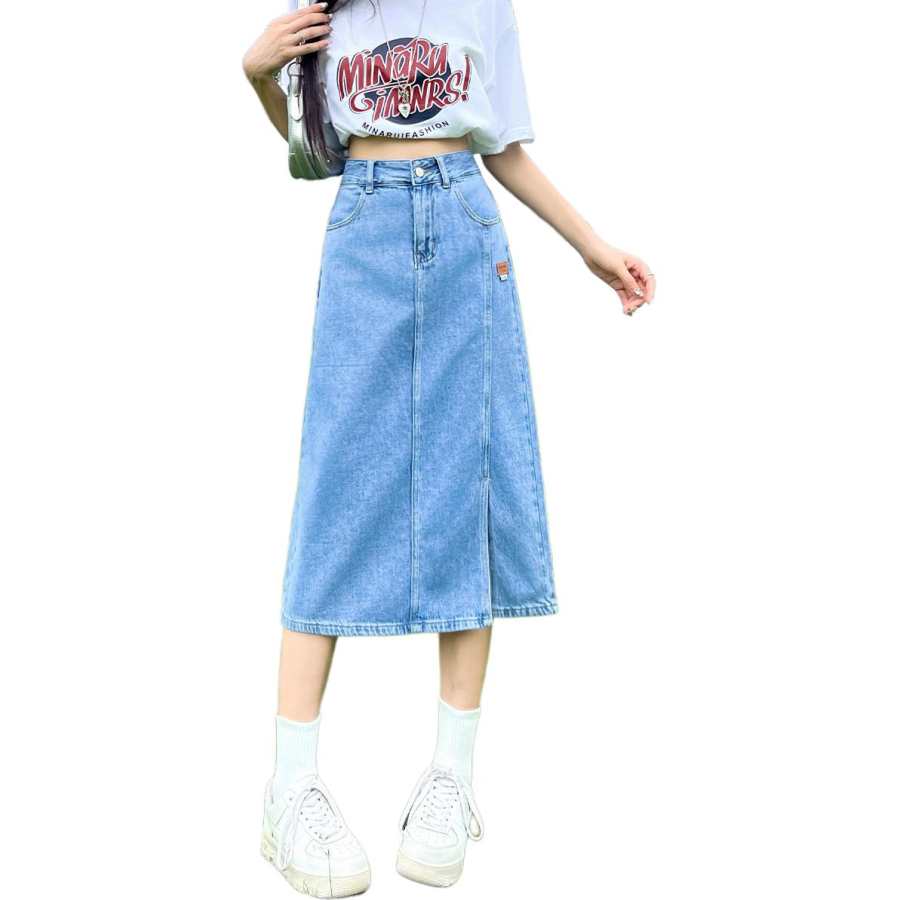Tonlion Denim Long Skirt Women's