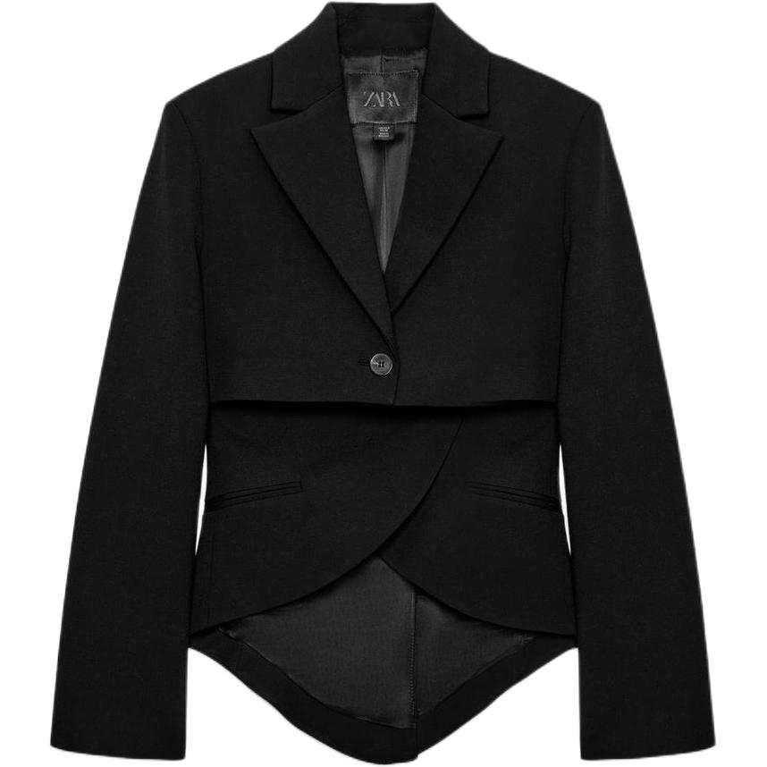 ZARA ZW Business Suits Women's Black Lapel