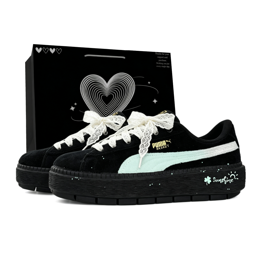 PUMA Platform Trace Cushioning Abrasion Resistant Low top Skateboard Shoes Women's
