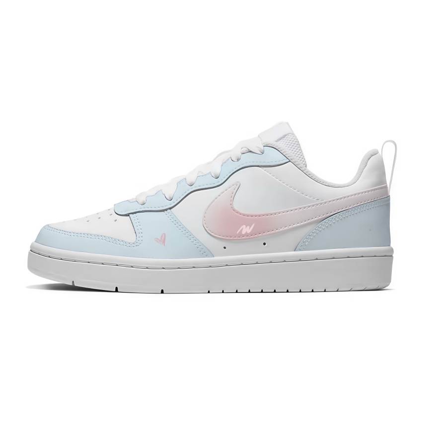 Nike Nike Court Borough Maris Sal Peach Low top Kids' Skateboarding Shoes White Blue Pink Teenagers