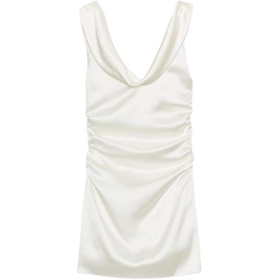 ZARA 520 Sleeveless Dresses Women's Frosted White Moderate
