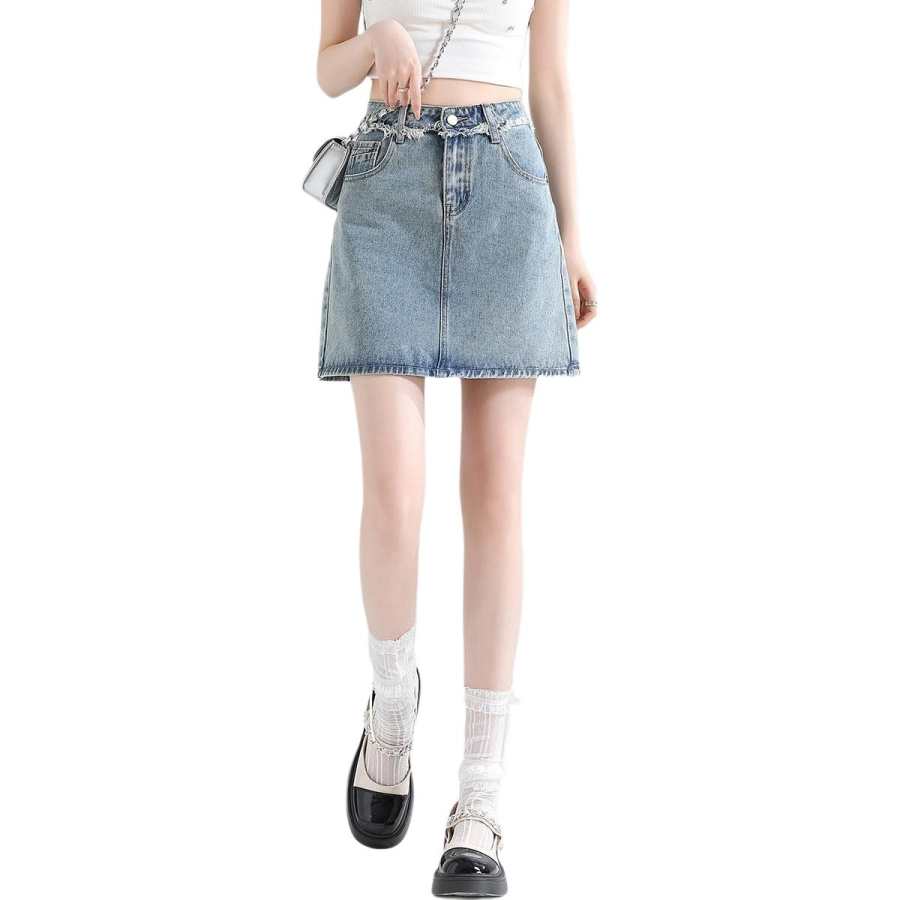 Tonlion Denim Short Skirts Women's