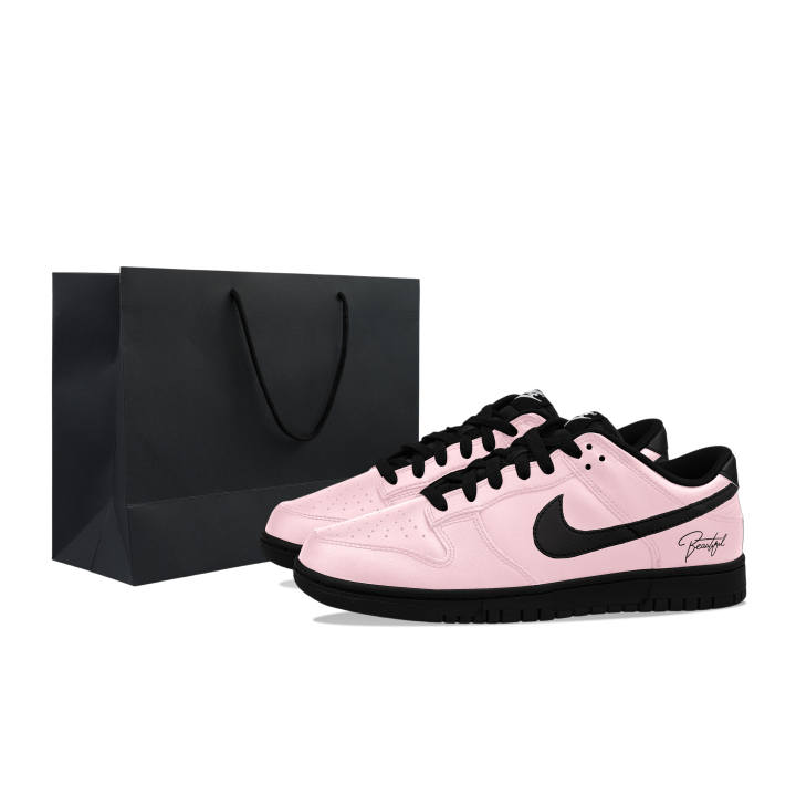 Nike Nike Dunk Low top Casual Skate Shoes Men's Black Pink