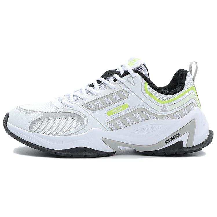 PEAK Fabric Cushioning Breathable Low top Casual Shoes Men's White Green