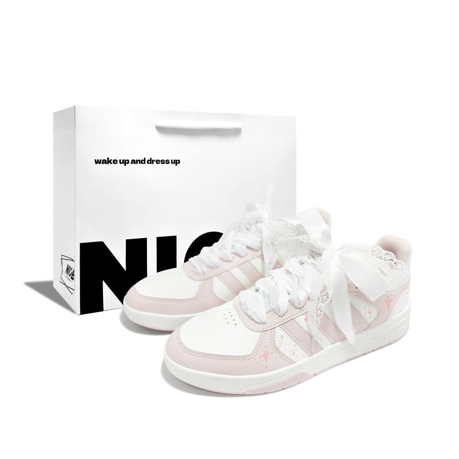 Adidas Adidas COURTBEAT Pink Starry Sky R Textile, Synthetic Leather Low top Skateboard Shoes Men's