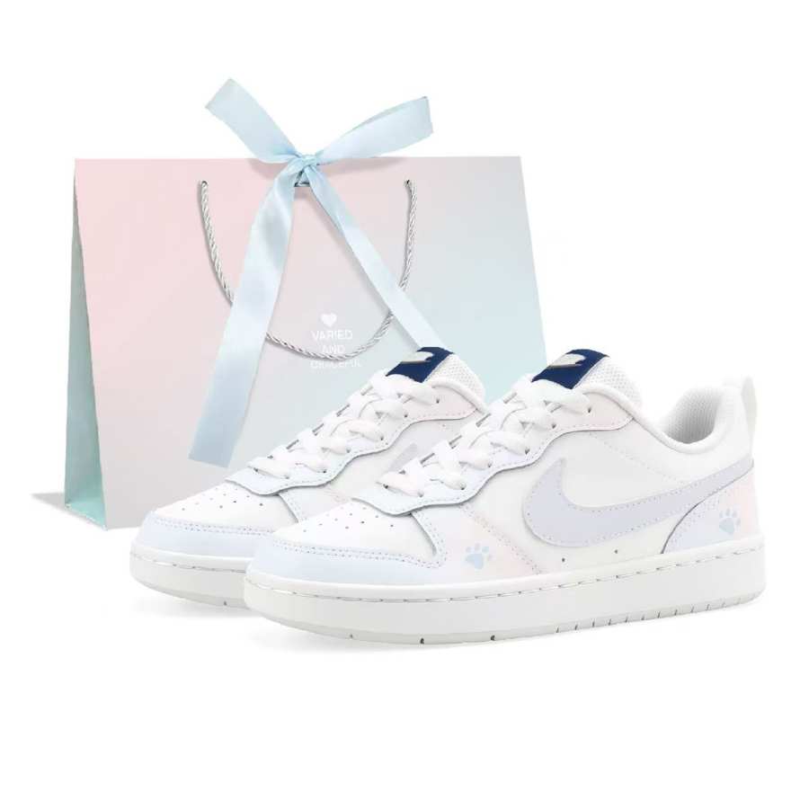 Nike Nike Court Borough Broad Love Ice Cream Leather Skateboard Shoes Women's Pink Blue