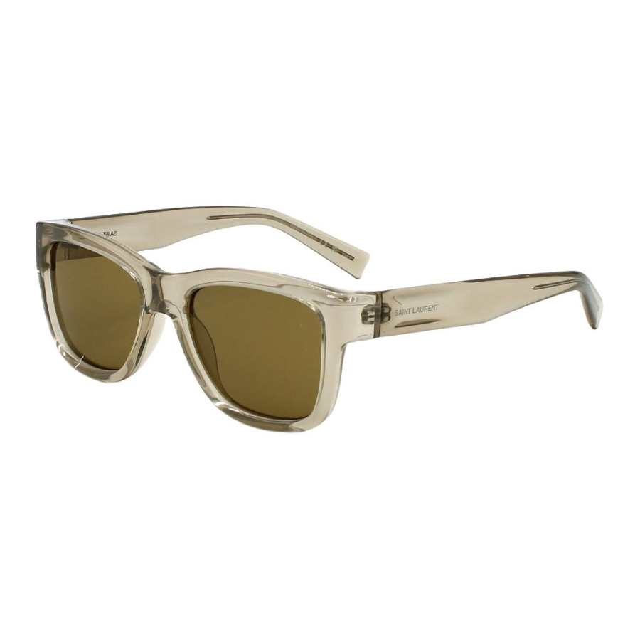 SAINT LAURENT Plastic Square Sunglasses Unisex Transparent Beige