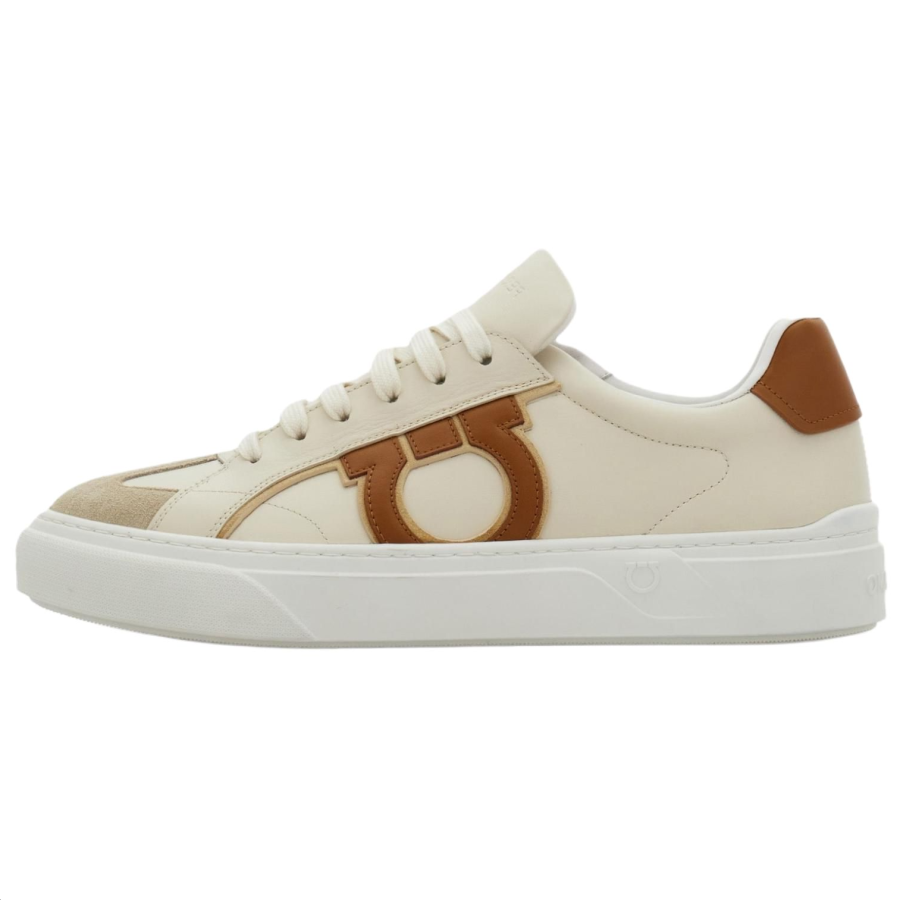 FERRAGAMO Gancini Low top Skateboard Shoes Men's Light Pink Red