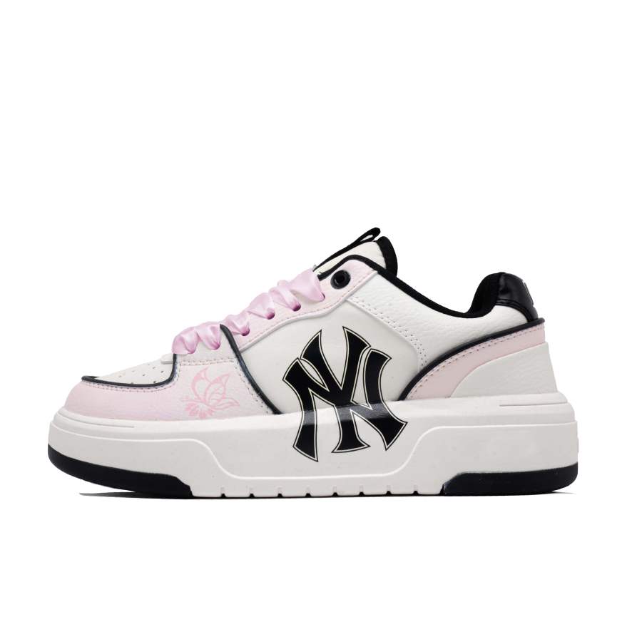 MLB Chunky Liner Butterfly Shadow Pu Slip Resistant Abrasion Resistant Low top Skateboard Shoes Unisex Pink