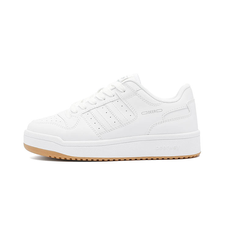 DEERWAY Lightweight Breathable Height Increasing Casual Skate Shoes Women's White