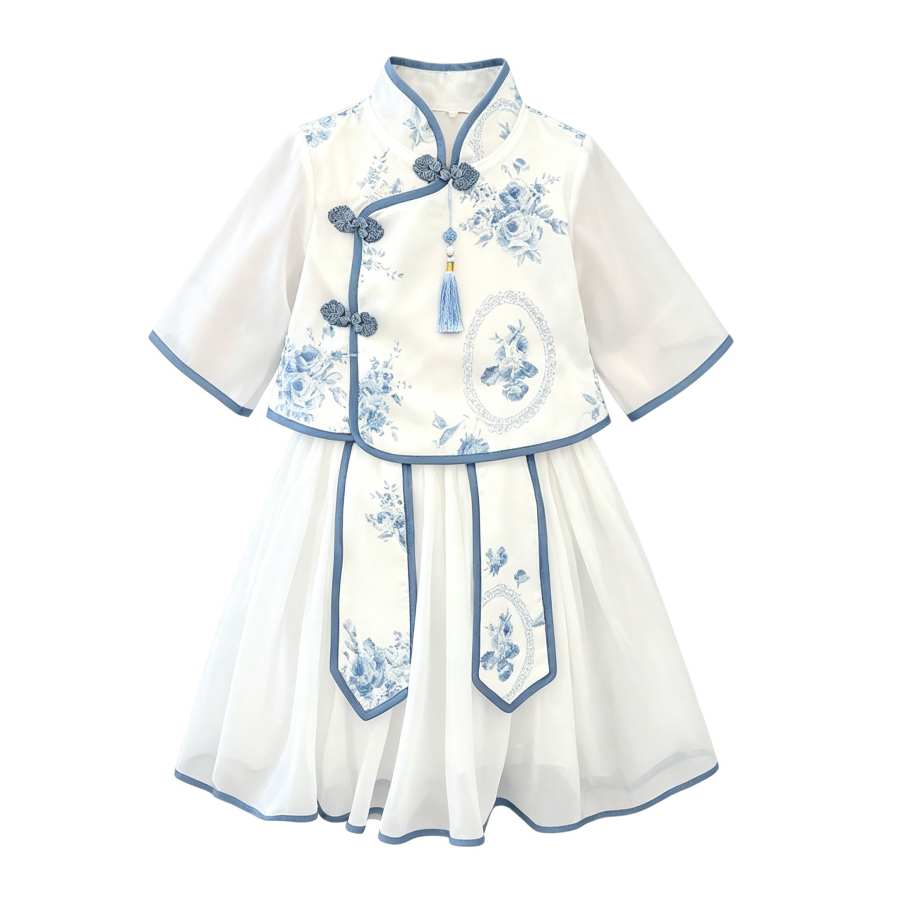 Lanza Hanfu Blue And White Porcelain Color Kids'