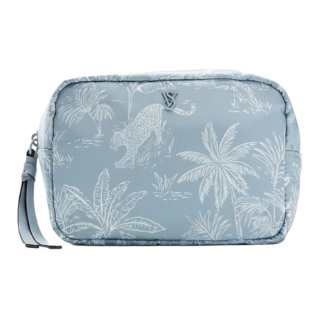 Victoria's Secret Print Portable Makeup Bags Storage Light Gray Blue