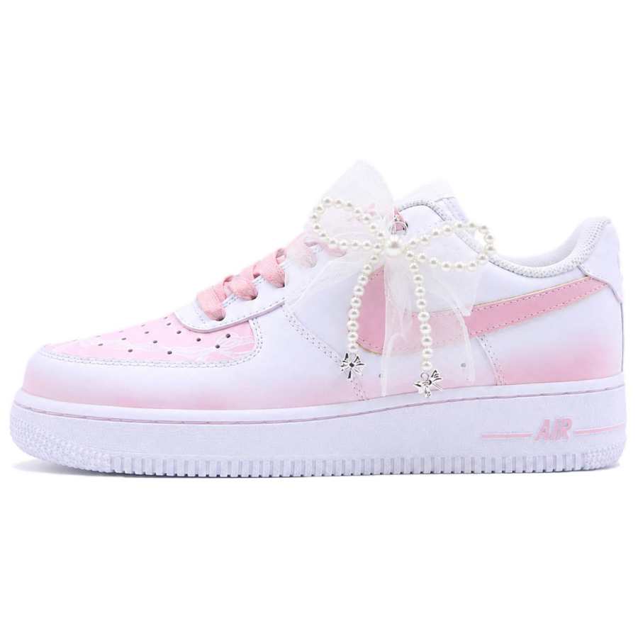 Nike Nike Air Force 1 Pink Yarn Love Confession Cow Leather Low top Skateboard Shoes Unisex Pink White