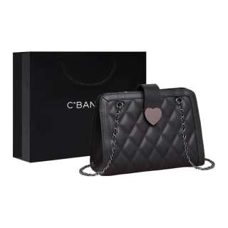 C°BANNER Cow Leather Shoulder Bag, Crossbody Bag Women's Black