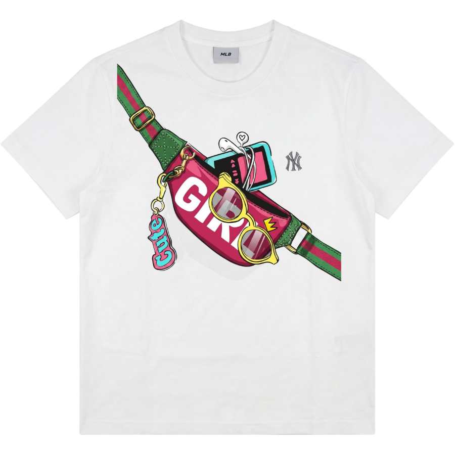 MLB T Shirts Unisex New York Yankees/Ecru Crew Neck Moderate Straight Fit