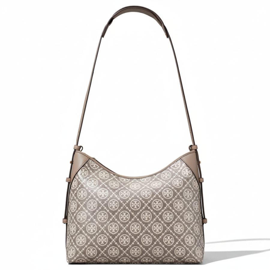 TORY BURCH T Monogram Artificial Leather Shoulder Bag Women's Charcoal Gray