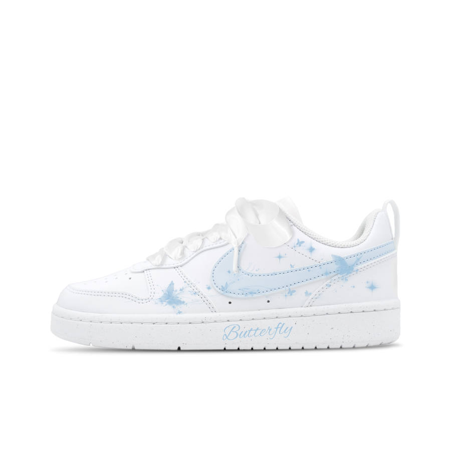 Nike Nike Court Borough Jacaranda Butterfly Leather Anti Kick Cushioning Breathable Low top Kids' Skateboarding Shoes