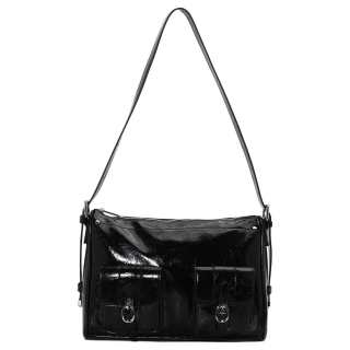 URBAN REVIVO Artificial Leather Crossbody Bags Regular Women's Black