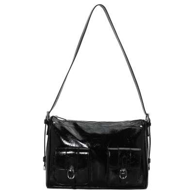 URBAN REVIVO Artificial Leather Crossbody Bags Regular Women's Black