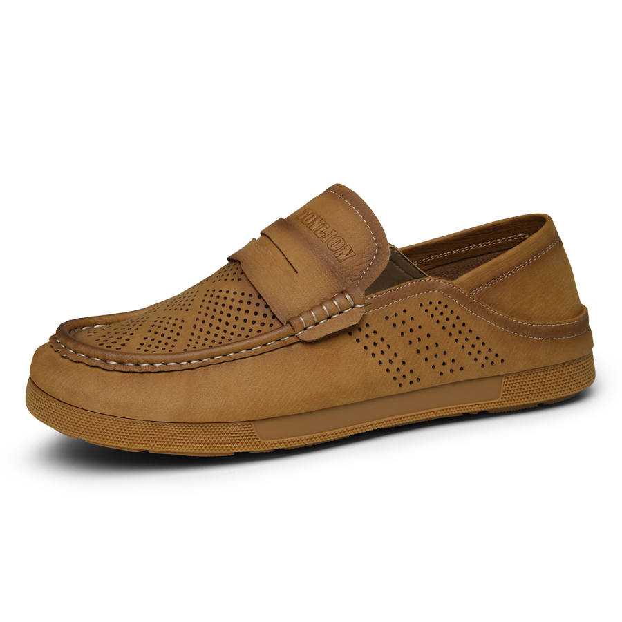 Tonlion Top Grain Cow Leather Gommino Loafers Men's