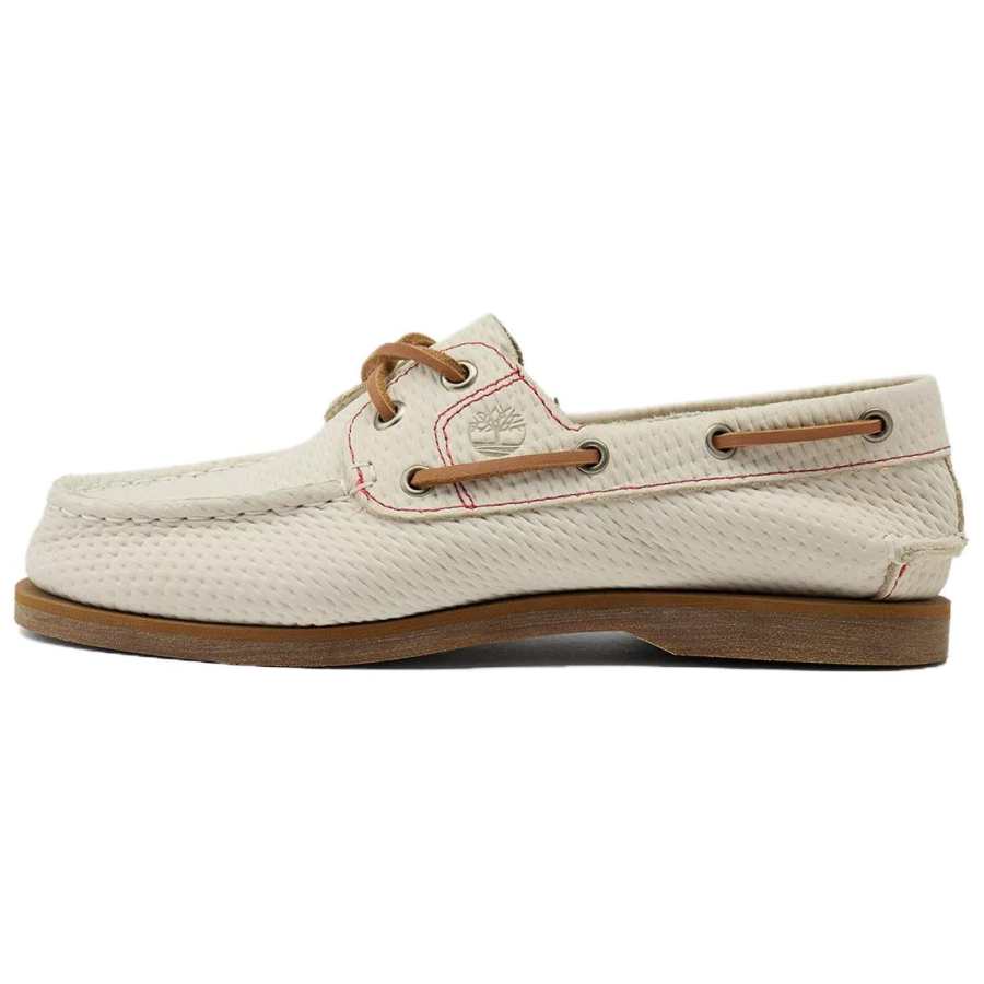 Timberland Leather Boat Shoes Women's Light Beige