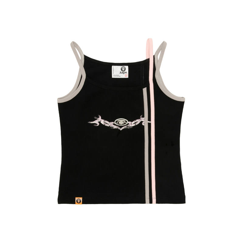 Aape Tank Tops Women's Black BKX Crew Neck Moderate Other
