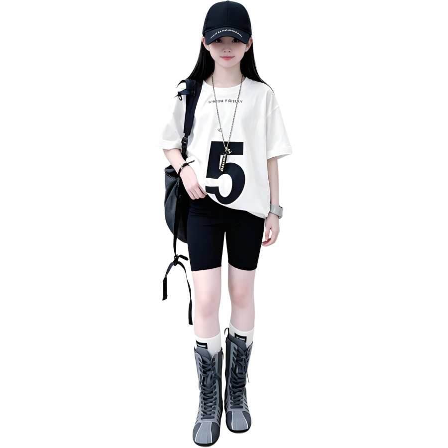 TNTX Kids Casual Sportswear Crew Neck Moderate Stretch