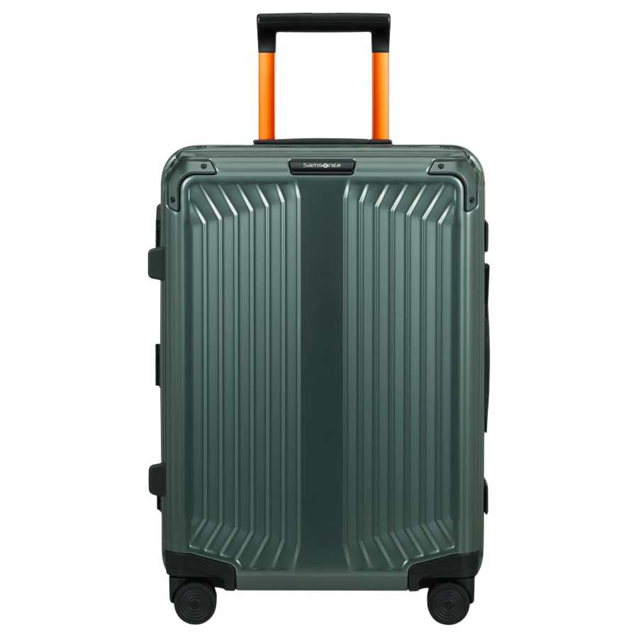 SAMSONITE LITE BOX ALU Aluminum Magnesium Alloy Trolley Bag 20 Inch Unisex Sage & Orange