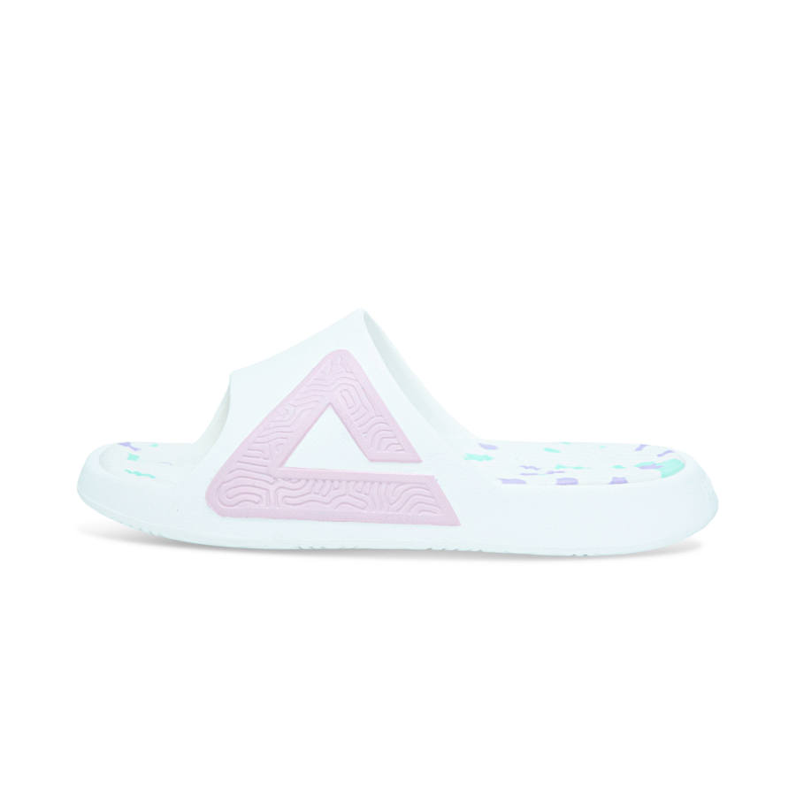PEAK Tai Ji1.0 Slip Resistant Quick Dry Cushioning Slide Slippers Unisex White Pink Blue
